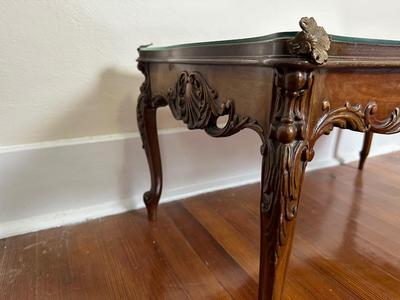 Victorian Coffee Table w/ Glass Top