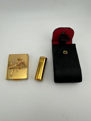 Vintage Compact & Lipstick Case