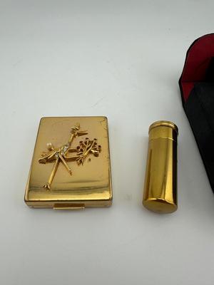 Vintage Compact & Lipstick Case