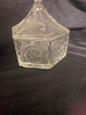 VINTAGE BICENTENNIAL COLLECTIBLE PLATE, CANDY JAR, INSULATOR THAT LOOKS TO HAVE BEEN STRUCK BY LIGHTING WATER PITCHER AND MORE!