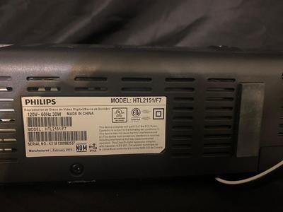 PHILLIPS SOUNDBAR AND SUBWOOFER