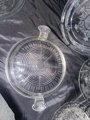 LOVELY VINTAGE FIRE KING BLUE SAPPHIRE PHILBE GLASS TRIVETS (DEPRESSION GLASS) & OTHER LIKE ITEMS