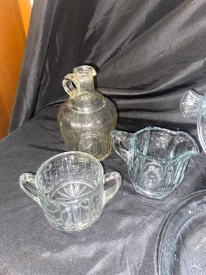 LOVELY VINTAGE FIRE KING BLUE SAPPHIRE PHILBE GLASS TRIVETS (DEPRESSION GLASS) & OTHER LIKE ITEMS