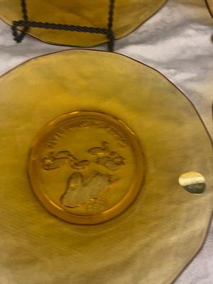 1981 thru 1988 AMBER TIARA GLASS 12 DAYS OF CHRISTMAS COLLECTIBLE PLATES