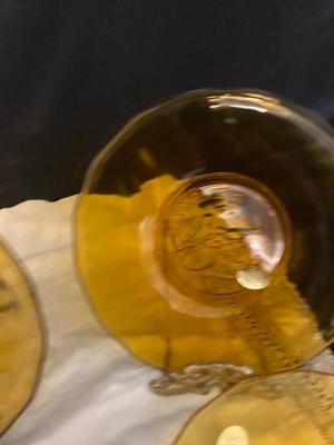 1981 thru 1988 AMBER TIARA GLASS 12 DAYS OF CHRISTMAS COLLECTIBLE PLATES
