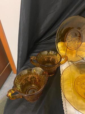 1981 thru 1988 AMBER TIARA GLASS 12 DAYS OF CHRISTMAS COLLECTIBLE PLATES