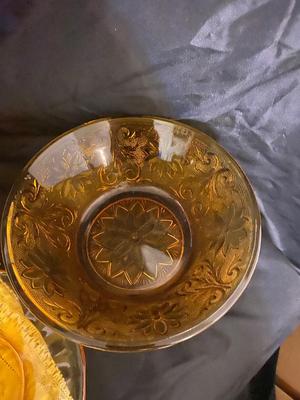 1981 thru 1988 AMBER TIARA GLASS 12 DAYS OF CHRISTMAS COLLECTIBLE PLATES