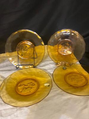 1981 thru 1988 AMBER TIARA GLASS 12 DAYS OF CHRISTMAS COLLECTIBLE PLATES