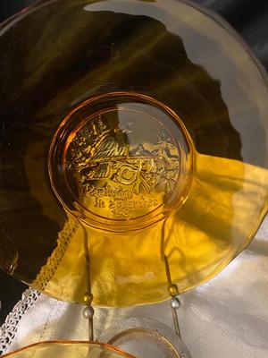 1981 thru 1988 AMBER TIARA GLASS 12 DAYS OF CHRISTMAS COLLECTIBLE PLATES