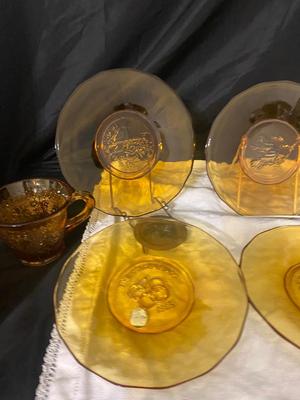 1981 thru 1988 AMBER TIARA GLASS 12 DAYS OF CHRISTMAS COLLECTIBLE PLATES