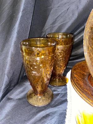 VINTAGE TIARA GLASS AMBER DINNERWARE