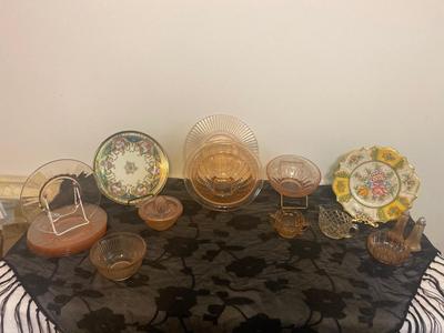 PINK AND PAINTED GLASSWARE