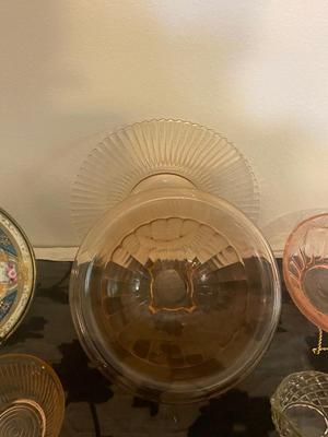 PINK AND PAINTED GLASSWARE