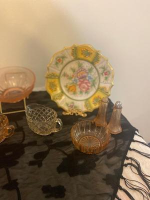 PINK AND PAINTED GLASSWARE