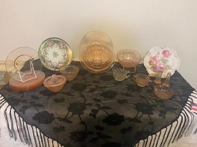 PINK AND PAINTED GLASSWARE