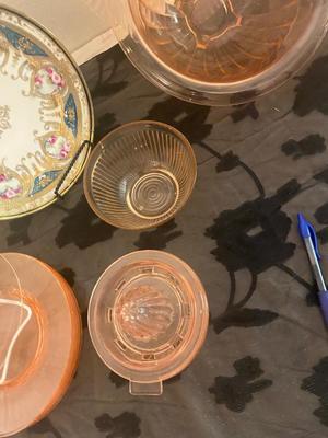 PINK AND PAINTED GLASSWARE