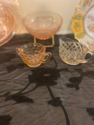 PINK AND PAINTED GLASSWARE