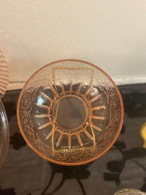 PINK AND PAINTED GLASSWARE