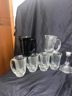 CLEAR TIARA HUNTER HORN MUGS AND CANDLE HOLDERS