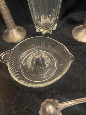 NIB TIARA PINK CANDY DISH, CANDLESTICKS, LAMP, EGG CUPS AND MORE