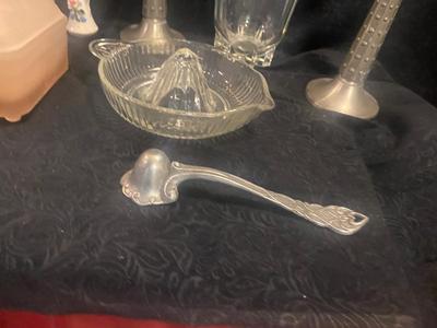 NIB TIARA PINK CANDY DISH, CANDLESTICKS, LAMP, EGG CUPS AND MORE