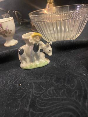 NIB TIARA PINK CANDY DISH, CANDLESTICKS, LAMP, EGG CUPS AND MORE