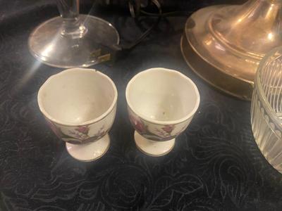 NIB TIARA PINK CANDY DISH, CANDLESTICKS, LAMP, EGG CUPS AND MORE