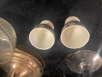 NIB TIARA PINK CANDY DISH, CANDLESTICKS, LAMP, EGG CUPS AND MORE
