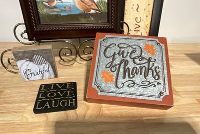 Framed duck print with decor