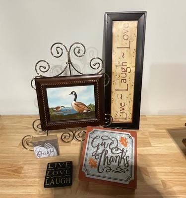 Framed duck print with decor
