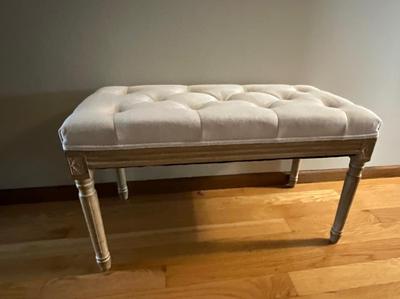 Cloth covered Bench 32”L 16” D 18”H