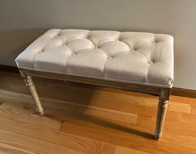 Cloth covered Bench 32”L 16” D 18”H