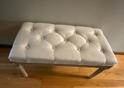 Cloth covered Bench 32”L 16” D 18”H