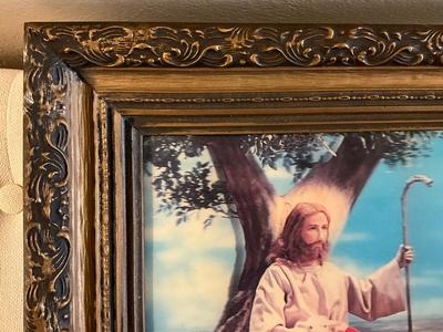 3D Picture of Jesus tending to his sheep, 21”x17”