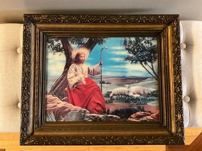 3D Picture of Jesus tending to his sheep, 21”x17”