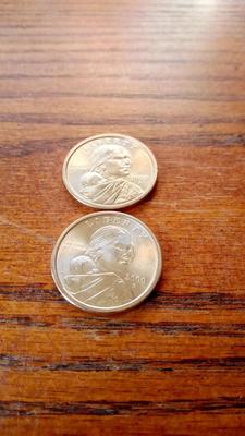 LOT 110 TWO UNC DOLLAR COINS