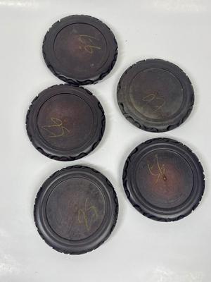 Round Wooden Display stands with an Asian style