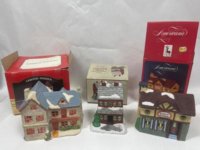 Lot of 3 Lighted Christmas Lighted Houses