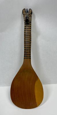 Handmade Carved Large Spoon with a Zebra Handle souvenir