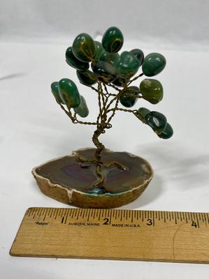 Green Jade Crystals - Chakra Tree of Life Decor - Jade Stone - Crystal Tree - Crystals of Luck - Bonsai Tree