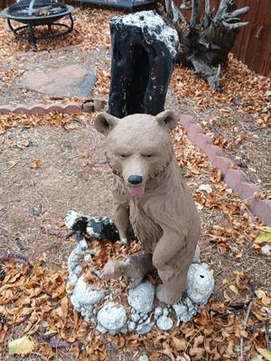 Vintage bear yard art statue