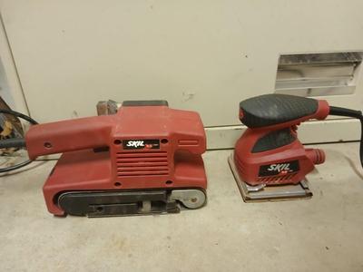 Two Electric Skill sanders - Belt sander and palm sander