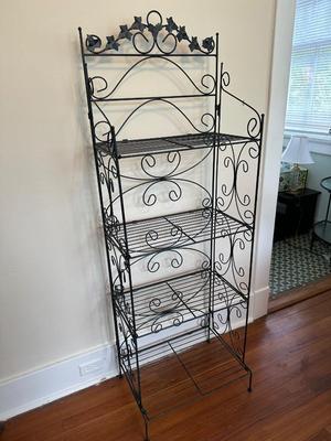 Metal Four Shelf Foldable Bakers Rack