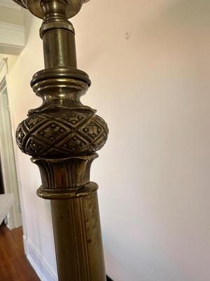 Floor Lamp with Glass Shade and Beautiful Stone (See Details)