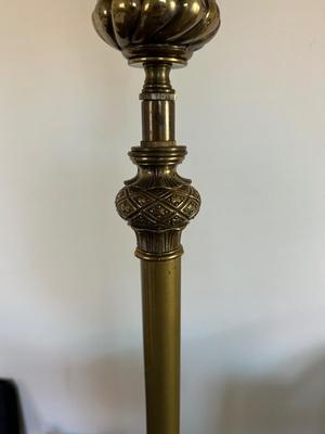 Floor Lamp with Glass Shade and Beautiful Stone (See Details)