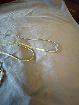 GOLD TONE NECKLACES & PIERCED EARRINGS