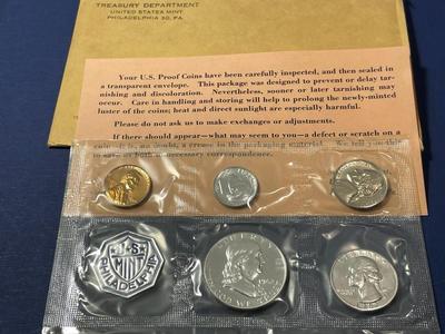 1962 U.S. SILVER PROOF SET IN ORIGINAL CELLO PACKAGING AS PICTURED. FREE SHIPPING.