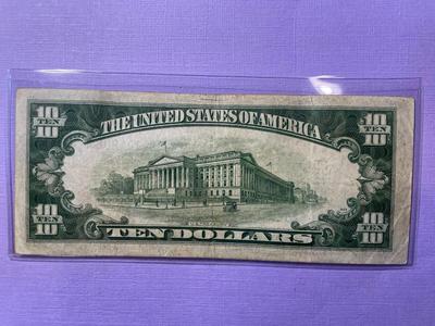 Series 1934-A $10 North Africa WWII Emergency Issue Silver Certificate A/A Block in Nice Circulated Condition.