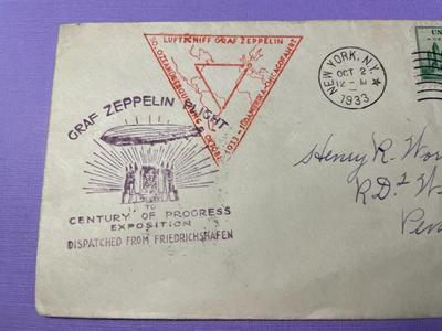 US C18 (1933) 50c "Baby Zep" Graf Zeppelin Century of Progress Cover Scarce.