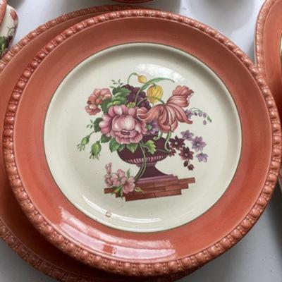 Vintage 45-50-Piece Villeroy & Boch Fiorello Pattern Dinnerware Partial Set w/7 Dinner Plates, Platter, Chop Plate Etc.